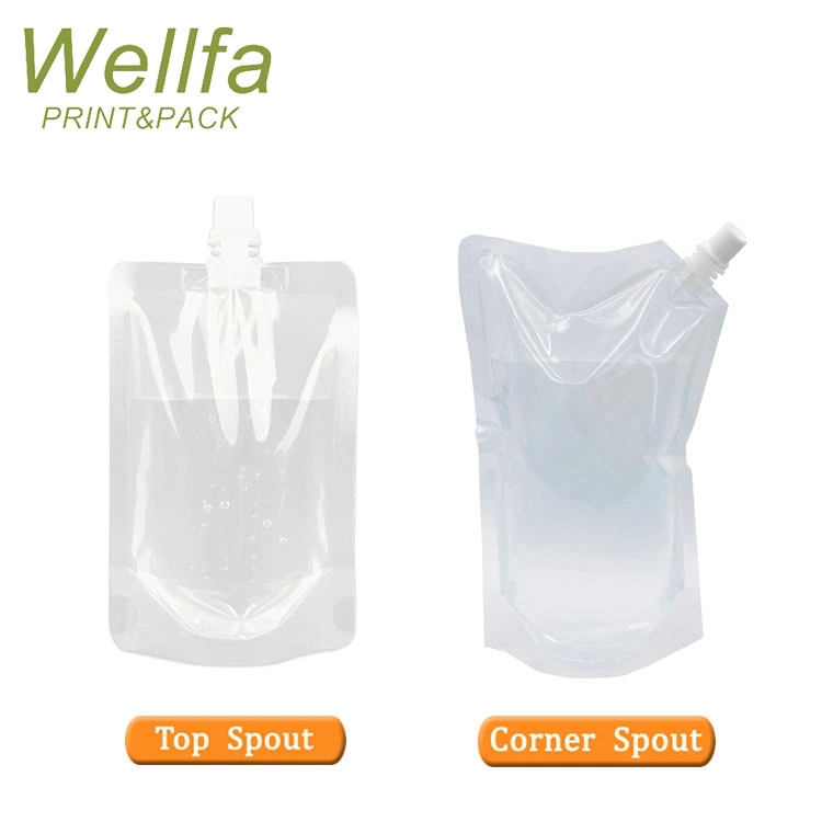 Factory 15ml 150ml 500ml 5L Plastic Liquid Foil Bags Stand up Nozzle Clear Water Bag Spouted Drink Baby Food Pouches Spout Pouch