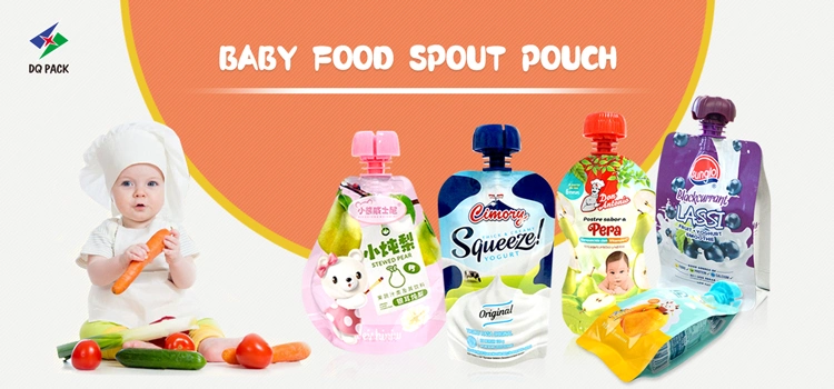 Dq Pack Hot Sale 90g Baby Food Packaging Bag Ruassia Spout Pouch Food Packaging Pouch