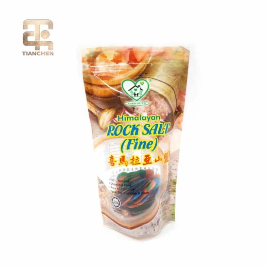 Sacchetto di sale da bagno marino stand up in Mylar richiudibile, sacchetto di imballaggio trasparente